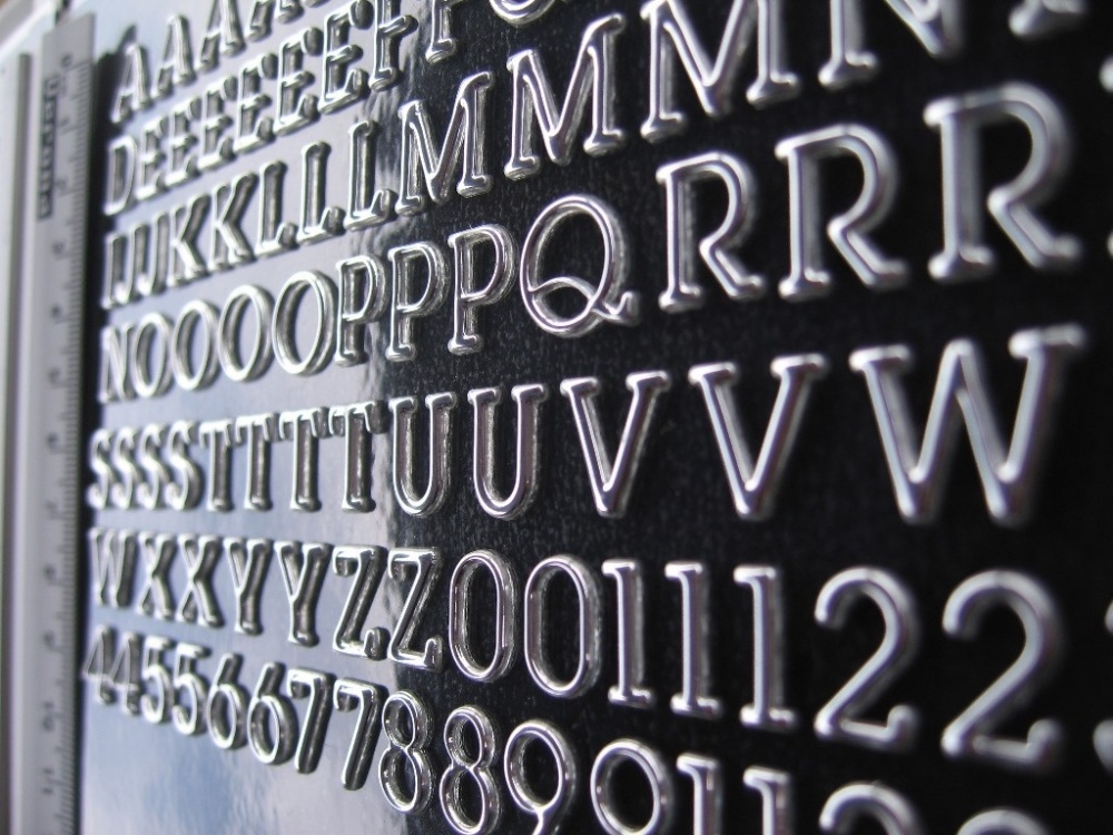 Detail foto van Chrome letters en cijfers