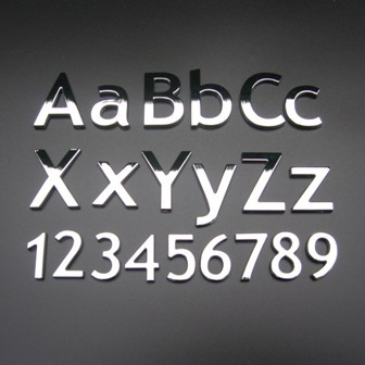Impressie van chrome letters en cijfers bij CombiFlex
